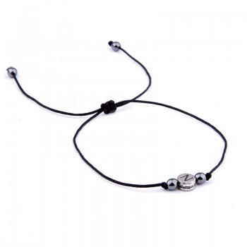 Handmade Lucky Thread String Rope Hematite Beads Bracelet for Women Men A-Z Letter Name Bracelets Couple Kids Female Jewelry