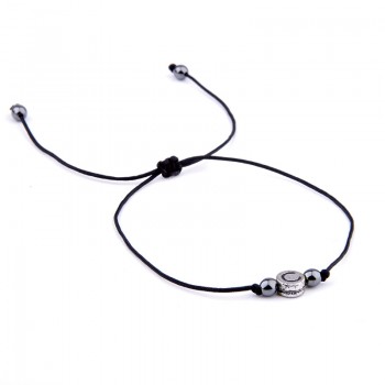 Handmade Lucky Thread String Rope Hematite Beads Bracelet for Women Men A-Z Letter Name Bracelets Couple Kids Female Jewelry