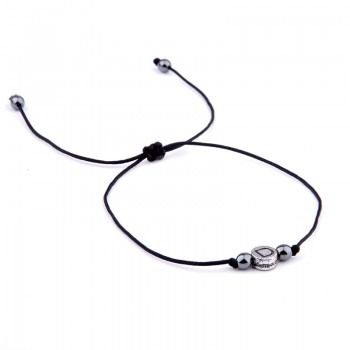Handmade Lucky Thread String Rope Hematite Beads Bracelet for Women Men A-Z Letter Name Bracelets Couple Kids Female Jewelry