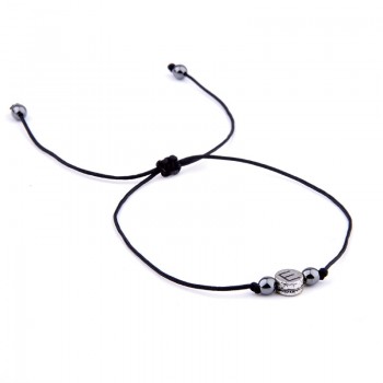 Handmade Lucky Thread String Rope Hematite Beads Bracelet for Women Men A-Z Letter Name Bracelets Couple Kids Female Jewelry