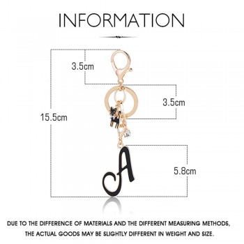KOMi Fashion Key Holder Women Gold Color Luxury Cat Letters Women Keychain Bag Pendant Alloy Car Key Chain For Man Jewelry Gifts