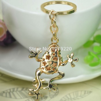T Frog Car Keyring Cute Rhinestone Crystal Charm Pendant Key Bag Chain Christmas Gift  New Fashion Free shipping