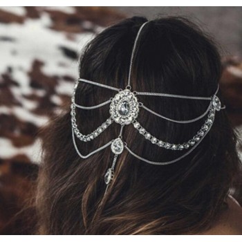 Full Crystal Diamante head band hair jewelry wedding bridal head Jewelry,head chain birthday gift boho