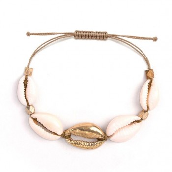 aliexpress NATURAL PUKA SHELL BRACELET GOLD SHELL cowry bracelets boho fashion beach  seashell women bracelets jewelry