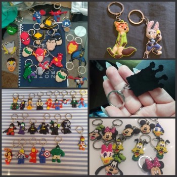1PCS Mickey PVC Cartoon Key Chain Mini Anime Figure Minnie Key Ring Kids Toy Pendant Keychain Key Holder Fashion Charms Trinket