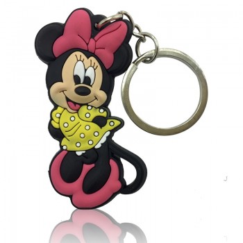 1PCS Mickey PVC Cartoon Key Chain Mini Anime Figure Minnie Key Ring Kids Toy Pendant Keychain Key Holder Fashion Charms Trinket