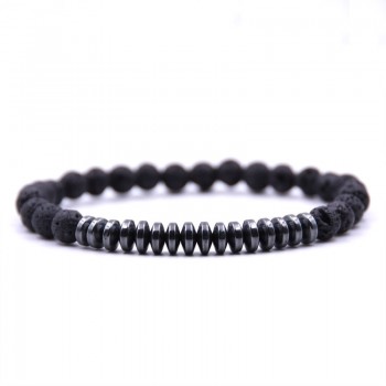 2Pcs/Set Micro mosaic 8mm black  ball Bracelet  6mm Natural Stone 5 colors collocation Beaded Bracelets for Men Women Classic
