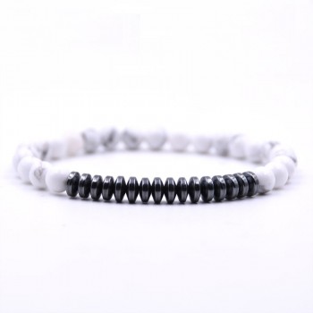 2Pcs/Set Micro mosaic 8mm black  ball Bracelet  6mm Natural Stone 5 colors collocation Beaded Bracelets for Men Women Classic