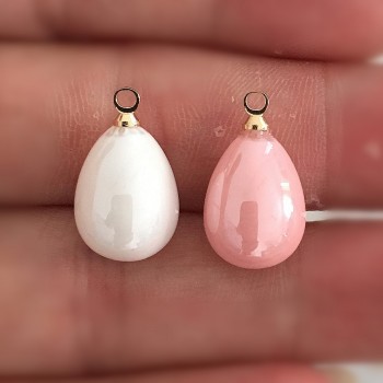 Fashion Water Drop Pearl Enamel Pendants Floating Charms For Jewelry Making Diy Tassel Earrings Accessories