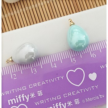 Fashion Water Drop Pearl Enamel Pendants Floating Charms For Jewelry Making Diy Tassel Earrings Accessories