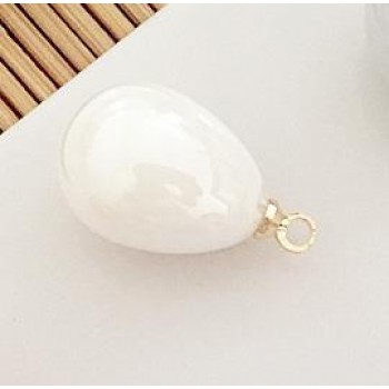 Fashion Water Drop Pearl Enamel Pendants Floating Charms For Jewelry Making Diy Tassel Earrings Accessories