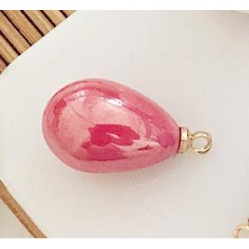 Fashion Water Drop Pearl Enamel Pendants Floating Charms For Jewelry Making Diy Tassel Earrings Accessories