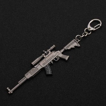 Key Chain Hot PUBG FPS Game Player Unknowns Battle Grounds 3D Keychain weapon eat chicken game tonight Mens car keychain
