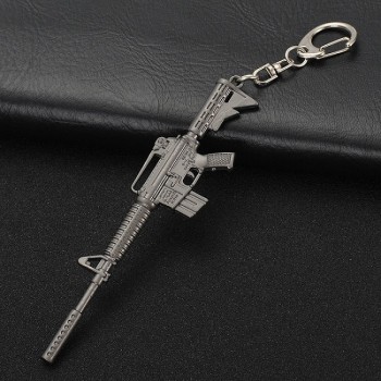 Key Chain Hot PUBG FPS Game Player Unknowns Battle Grounds 3D Keychain weapon eat chicken game tonight Mens car keychain