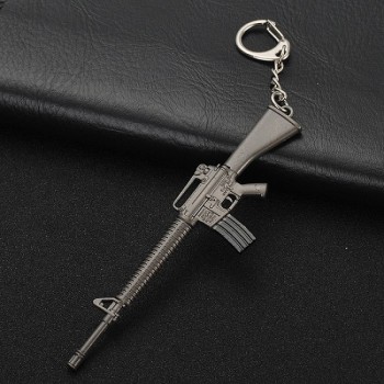 Key Chain Hot PUBG FPS Game Player Unknowns Battle Grounds 3D Keychain weapon eat chicken game tonight Mens car keychain