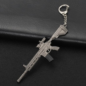 Key Chain Hot PUBG FPS Game Player Unknowns Battle Grounds 3D Keychain weapon eat chicken game tonight Mens car keychain