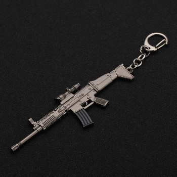 Key Chain Hot PUBG FPS Game Player Unknowns Battle Grounds 3D Keychain weapon eat chicken game tonight Mens car keychain