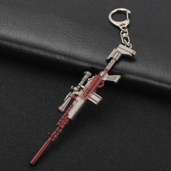 Key Chain Hot PUBG FPS Game Player Unknowns Battle Grounds 3D Keychain weapon eat chicken game tonight Mens car keychain