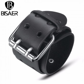 Handmade Fashion Wide Genuine Brown / Black Cuff Leather Bracelet amp; Bangles Braided Wristband Unisex Adjustable Men Jewerly