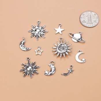 24 types Mixed Antique Silver European Bracelets Charm Pendants Jewelry Making Findings DIY Charms Handmade