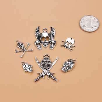 24 types Mixed Antique Silver European Bracelets Charm Pendants Jewelry Making Findings DIY Charms Handmade
