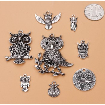 24 types Mixed Antique Silver European Bracelets Charm Pendants Jewelry Making Findings DIY Charms Handmade