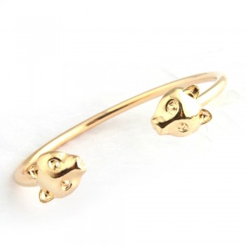 NeeFuWoFu Multicolored Leopard Head Bracelets Bangles For Woman Leopard Open Gradient Metal Manual National Charm Jewelry Gift
