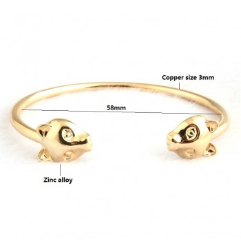 NeeFuWoFu Multicolored Leopard Head Bracelets Bangles For Woman Leopard Open Gradient Metal Manual National Charm Jewelry Gift