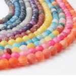 LanLi 6/8/10mm Multicolor dull polish Stone Frost Crab Onyx Loose Beads Suitable for DIY Fashion bracelet necklace Accessories