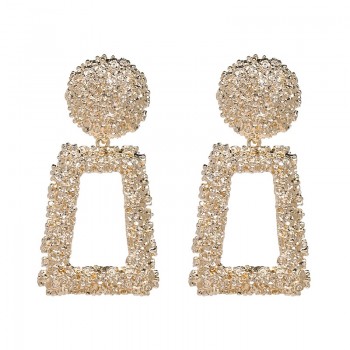 Meyfflin Big Geometric Drop Earrings for Women Punk Alloy Statement Earring Female Fashion Gold Color Brincos Jewelry New Brand