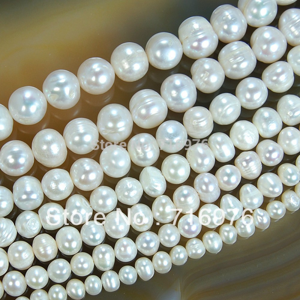 wholesale Natural freshwater pearl beads 4mm 6mm 8mm 9mm 10mm 11mm White Pearl Round Beads 15 For Jewelry Making-F00070
