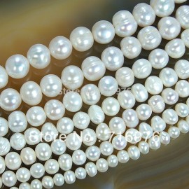 wholesale Natural freshwater pearl beads 4mm 6mm 8mm 9mm 10mm 11mm White Pearl Round Beads 15 For Jewelry Making-F00070