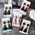 Cotton Tassel Earrings Fashion Jewelry Tiny Small Dangle Earring For Women Vintage Geometric Round Boho Gothic Bijoux Femme 2018