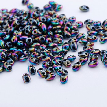 Hot new 100pcs 5x2.5mm Luster Czech Glass Seed Beads Two Hole Bead Loose beads U pick color