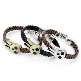 MQCHUN Hot Anime Soul Eater SOULEATER Bracelet Bangles Soul Logo Leather Soul Logo Leather Weave Jewelry Bracelet Bangle For Men