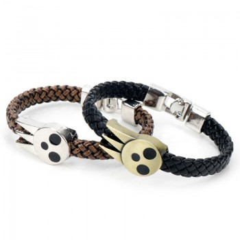 MQCHUN Hot Anime Soul Eater SOULEATER Bracelet Bangles Soul Logo Leather Soul Logo Leather Weave Jewelry Bracelet Bangle For Men