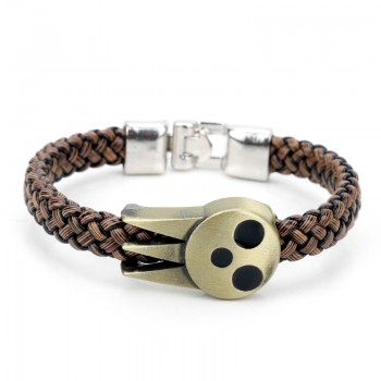 MQCHUN Hot Anime Soul Eater SOULEATER Bracelet Bangles Soul Logo Leather Soul Logo Leather Weave Jewelry Bracelet Bangle For Men