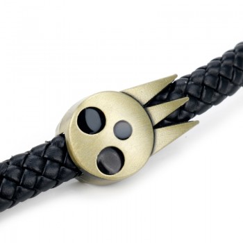 MQCHUN Hot Anime Soul Eater SOULEATER Bracelet Bangles Soul Logo Leather Soul Logo Leather Weave Jewelry Bracelet Bangle For Men