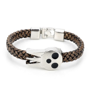 MQCHUN Hot Anime Soul Eater SOULEATER Bracelet Bangles Soul Logo Leather Soul Logo Leather Weave Jewelry Bracelet Bangle For Men