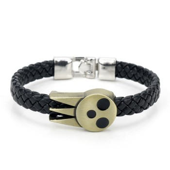 MQCHUN Hot Anime Soul Eater SOULEATER Bracelet Bangles Soul Logo Leather Soul Logo Leather Weave Jewelry Bracelet Bangle For Men