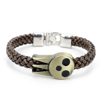 MQCHUN Hot Anime Soul Eater SOULEATER Bracelet Bangles Soul Logo Leather Soul Logo Leather Weave Jewelry Bracelet Bangle For Men