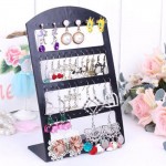 48 Holes Jewelry Organizer Stand Black Plastic Earring Holder Pesentoir Fashion Earrings Display Rack Etagere #30894