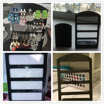 48 Holes Jewelry Organizer Stand Black Plastic Earring Holder Pesentoir Fashion Earrings Display Rack Etagere #30894