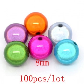 Factory Price Top Quality 4 6 8 10 12mm Mixed Color 3D Illusion Miracle beads Acrylic Spacer beads/perles