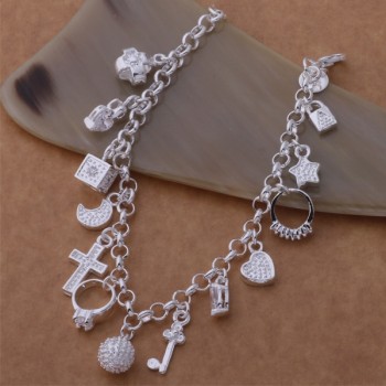 silver plated Fashion snake 8 mm Width bracelet/bangle Jewelry trendy men women bracelets PS559