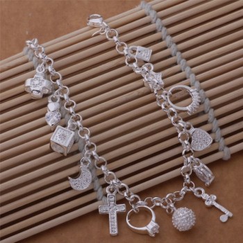 silver plated Fashion snake 8 mm Width bracelet/bangle Jewelry trendy men women bracelets PS559