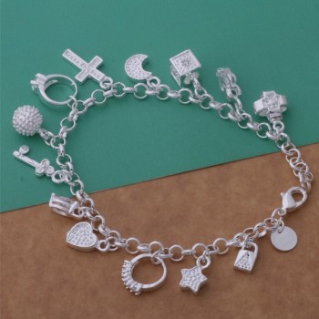 silver plated Fashion snake 8 mm Width bracelet/bangle Jewelry trendy men women bracelets PS559