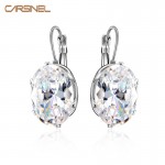 CARSINEL 5 Colors Big Oval Zircon Hoop Earrings for Women Fashion 13*18mm CZ Indian Fringe Circle Earing Bijoux Girls Gifts