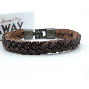 Mens Vintage Genuine Leather Braid Bracelets Handmade Stylish Leather Wristband Cuff Bracelet Jewelry Brown Black Stock