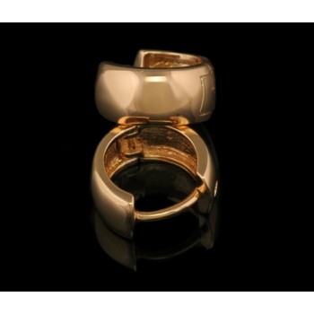 MxGxFam Smooth Hoop Earings For Women Gold Color (15x6 mm) No Stone Forever Classic Style